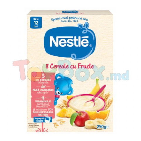 Nestle Terci 8 cereale si fructe fara lapte 250 gr. (12 m+)