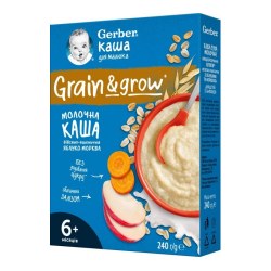 Gerber Каша молочная овсяно-пшеничная Яблоко-Морковь (6 м.) 240 гр.