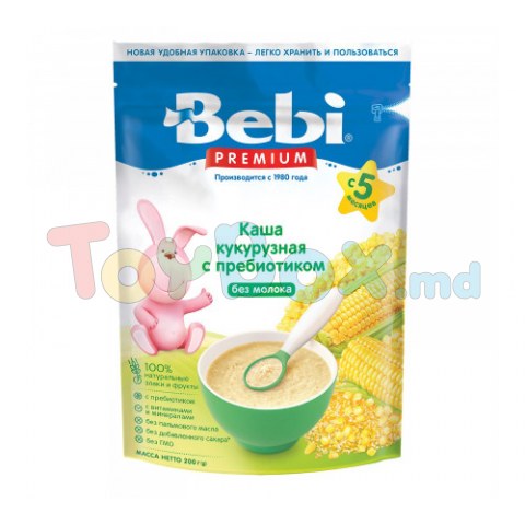 Bebi Premium Каша безмолочная кукурузная с пребиотиком (5 м+) 200 гр.