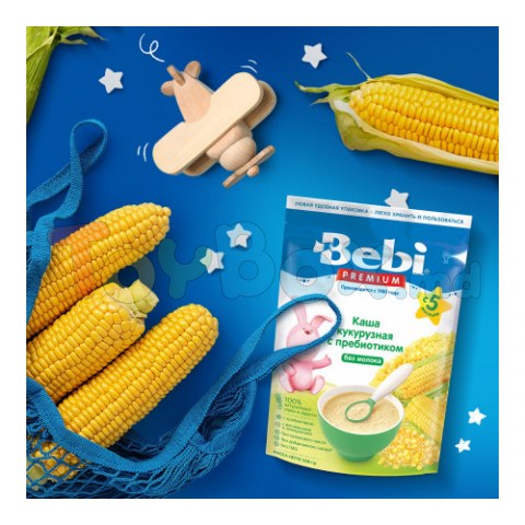 Bebi Premium Каша безмолочная кукурузная с пребиотиком (5 м+) 200 гр.