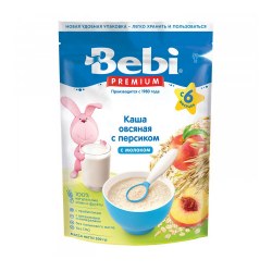 Bebi Premium Terci de fulgi de ovaz cu lapte si piersici (5 m+) 200 gr.