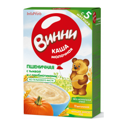 Винни Каша молочная пшеничная с тыквой и пребиотиками (5м +) 200 гр.