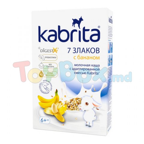 Kabrita Каша 7 злаков на козьем молоке с бананом (6 м +) 180 гр.