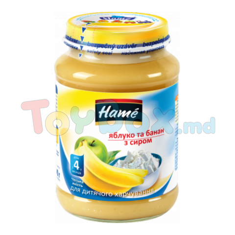 Hame Рiure din mere și banane cu brînzică 190gr. (4m+)