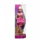 Barbie HJT02 Papusa „Fashionista” intr-o rochie cu flori roz