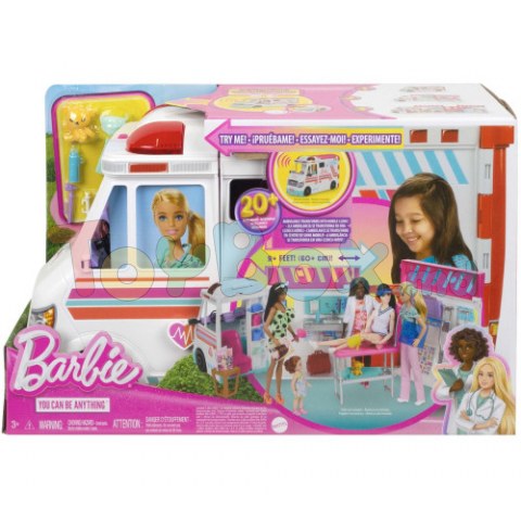 Barbie HKT79 Set de joaca 2în1 “Ambulantă - Clinica Barbie”