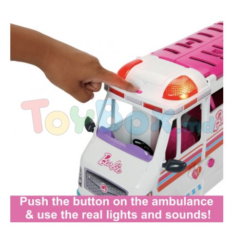 Barbie HKT79 Set de joaca 2în1 “Ambulantă - Clinica Barbie”