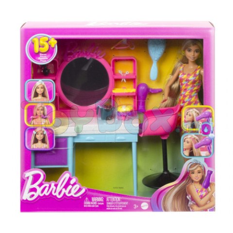 Barbie HKV00 Păpușă Barbie în salonul de coafură