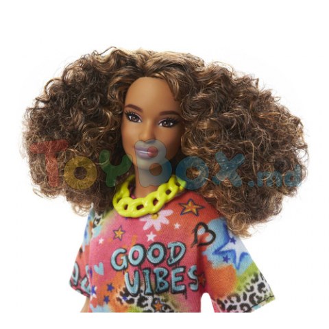 Barbie HPF77 Papusa Fashionista in rochie graffiti