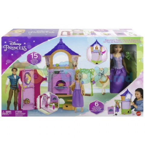 Disney Princess HLW30 Set de joaca cu păpușa “Turnul Rapunzel”