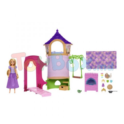Disney Princess HLW30 Set de joaca cu păpușa “Turnul Rapunzel”