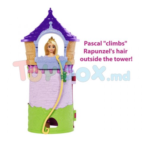 Disney Princess HLW30 Set de joaca cu păpușa “Turnul Rapunzel”