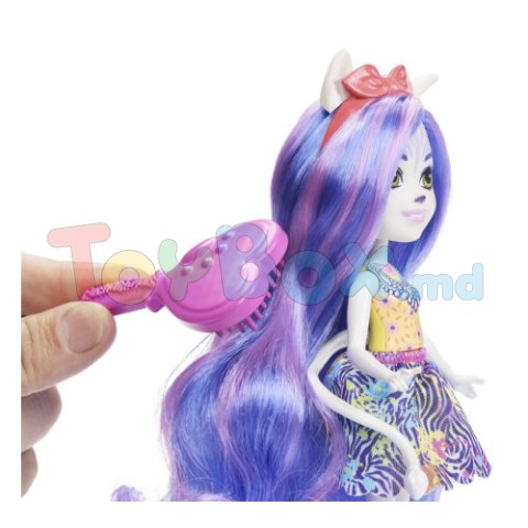 Enchantimals HNV28 Set de joacă “Coafuri fascinante Zebra Zemirah”