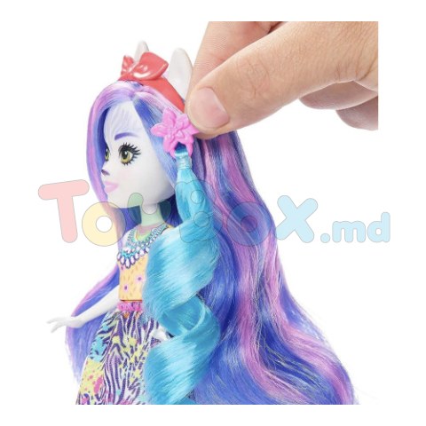 Enchantimals HNV28 Set de joacă “Coafuri fascinante Zebra Zemirah”
