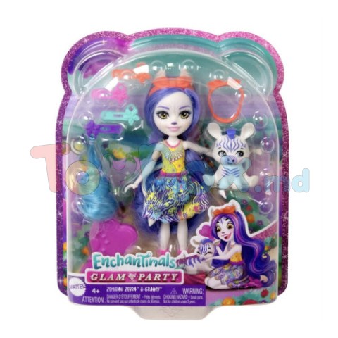 Enchantimals HNV28 Set de joacă “Coafuri fascinante Zebra Zemirah”