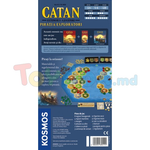 Настольная игра Катан Расширение 5/6 Пираты & исследователи  (BGE-144419 )