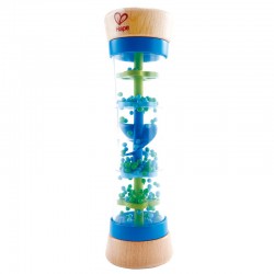 Hape E0328A Деревянная игрушка. Погремушка Капли дождя голубая