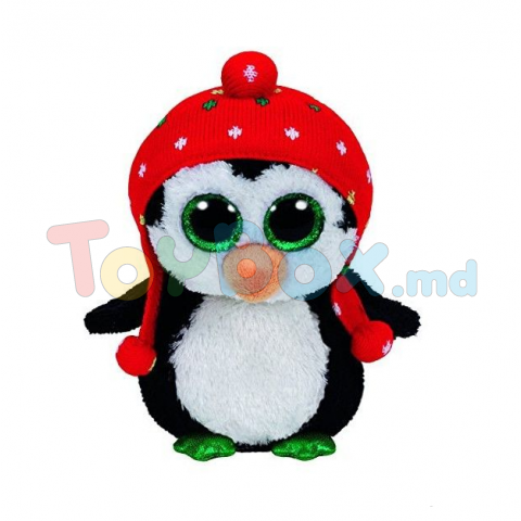 TY TY36950  Mягкая игрушка FREEZE - Пингвин в красной шапочке, 24 см