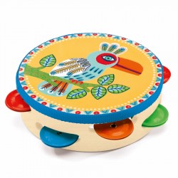 Djeco DJ06005 Музыкальный инструмент Деревянный Бубен (тамбурин) Animambo. Tamburine