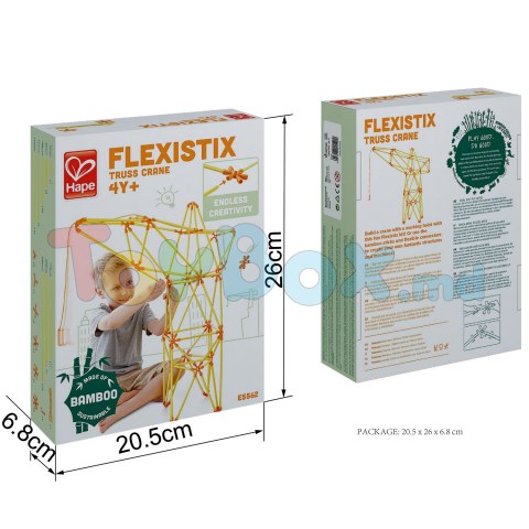 Hape E5562A Деревянная игрушка Flexistix - Строительный комплект. Конструктор: Строительный кран