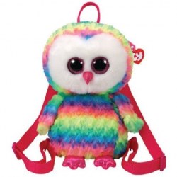 TY TY95003 Мягкая игрушка Многоцветная сова Owen , 25 см (рюкзак)